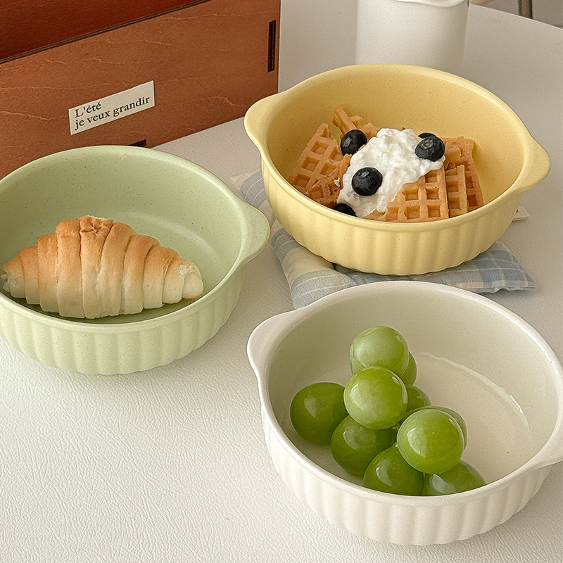 Dim Sum Basket - Dual-Handle Large-Capacity Ceramic Bowl, Microwave &