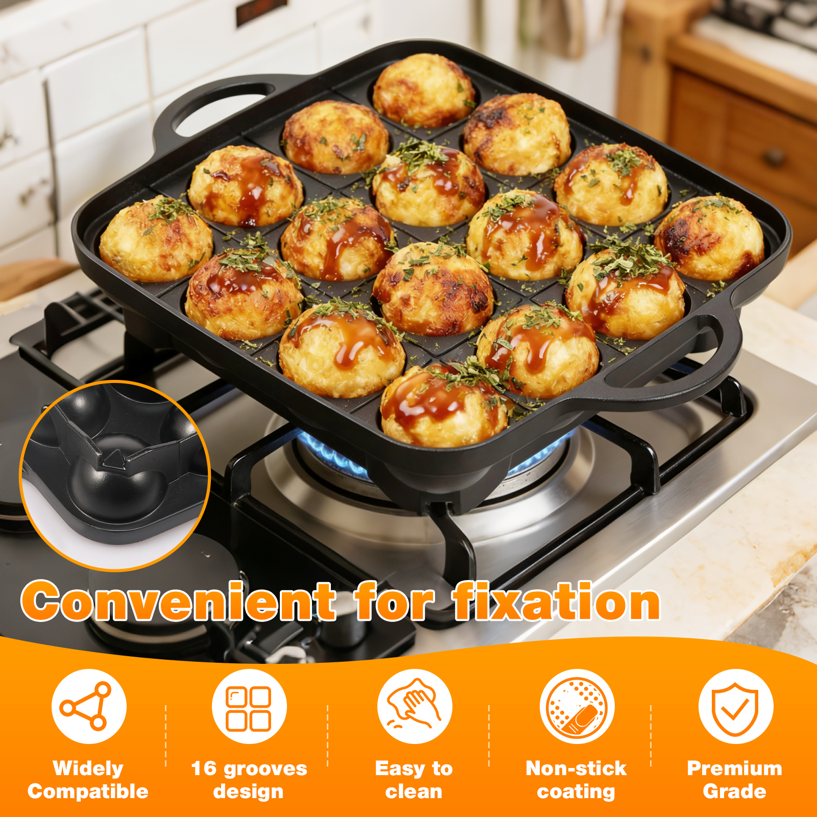 Takoyaki Pan Nonstick Japanese - đánh giá và giá Takoyaki Grill Plate