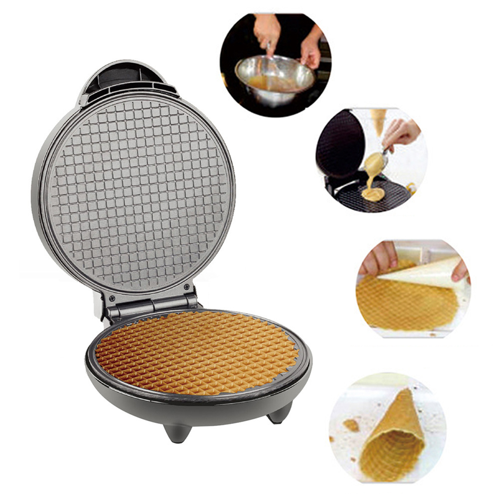 1200W Waffle Maker Nonstick Ba - đánh giá và giá Waffle Cone Maker