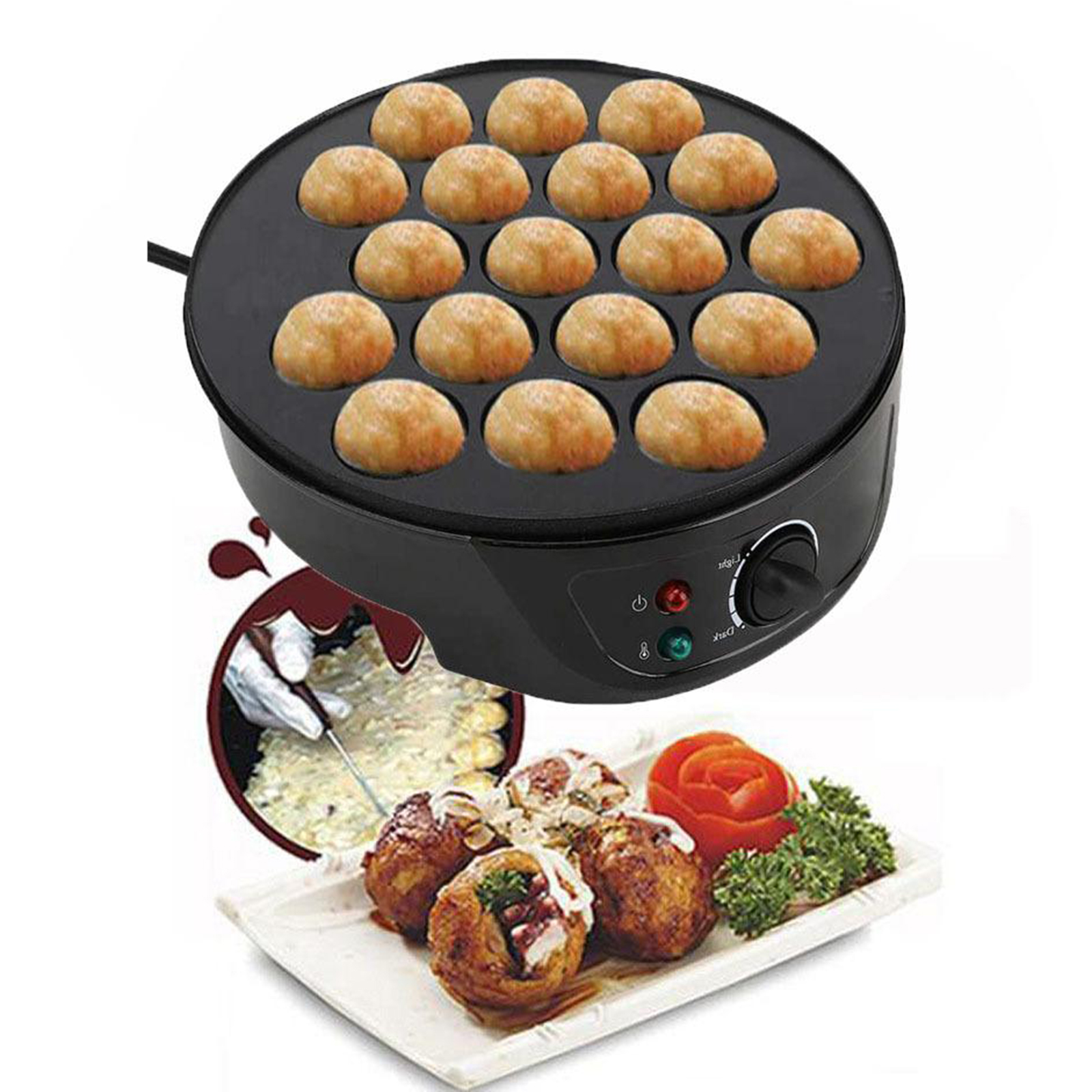 220V Baking Machine Household  - đánh giá và giá Takoyaki Grill Plate