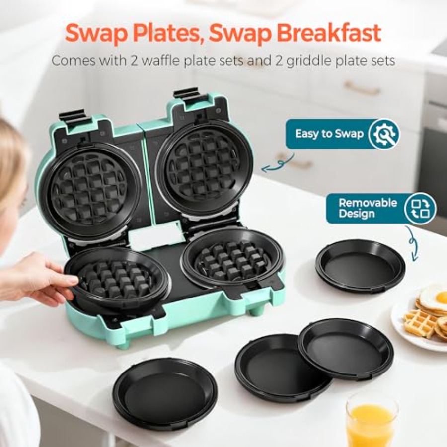 2-in-1 Double Waffle and Panca - đánh giá và giá Mini Pancake Griddle