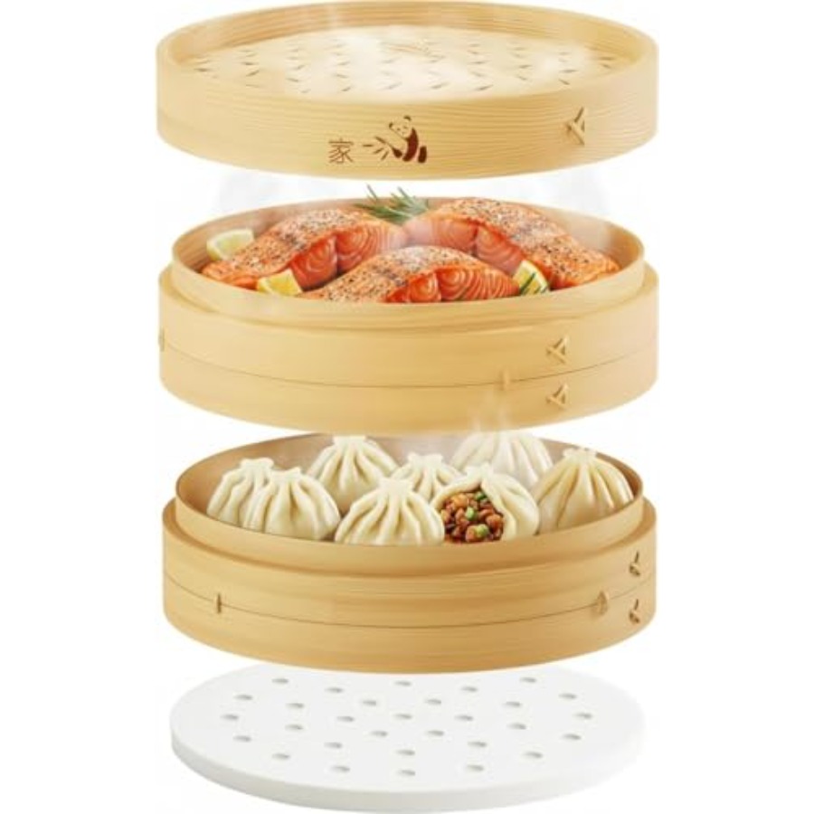 Bamboo Steamer Basket - 2-Tier - đánh giá và giá Bao Steamer Bamboo