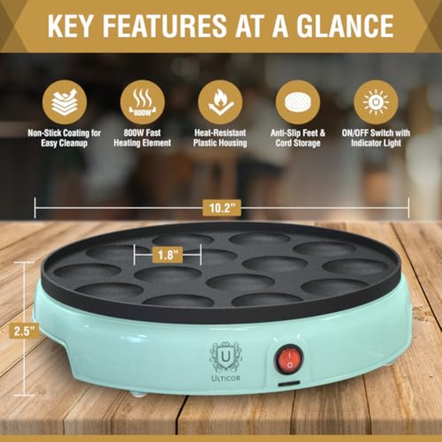 Mini Pancake Maker 14-Hole Ele - đánh giá và giá Mini Pancake Griddle
