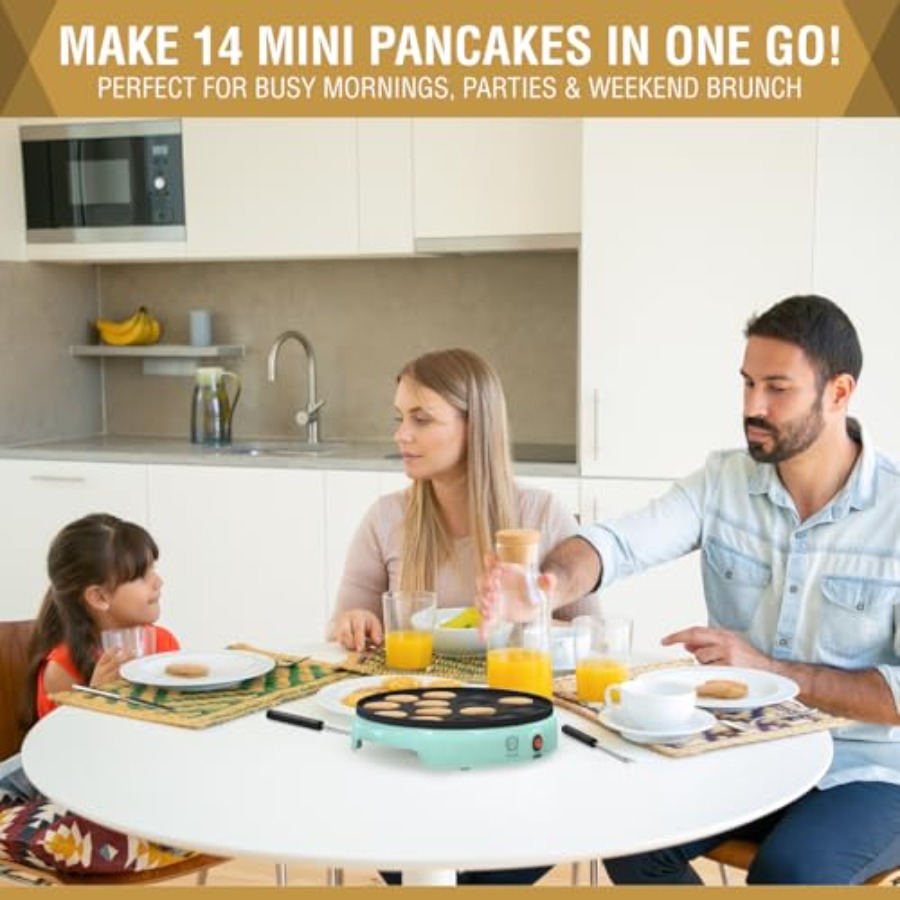 Mini Pancake Maker 14-Hole Ele - đánh giá và giá Mini Pancake Griddle