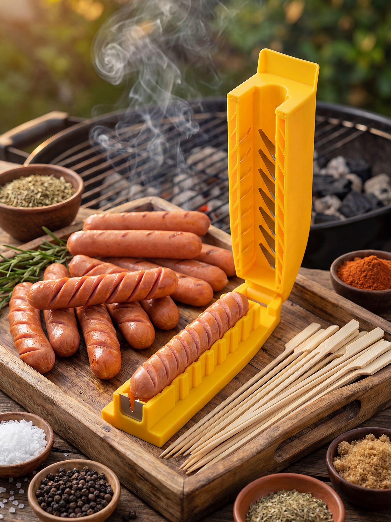 Manual Sausage Slicing Tool Re - đánh giá và giá Hot Dog Press