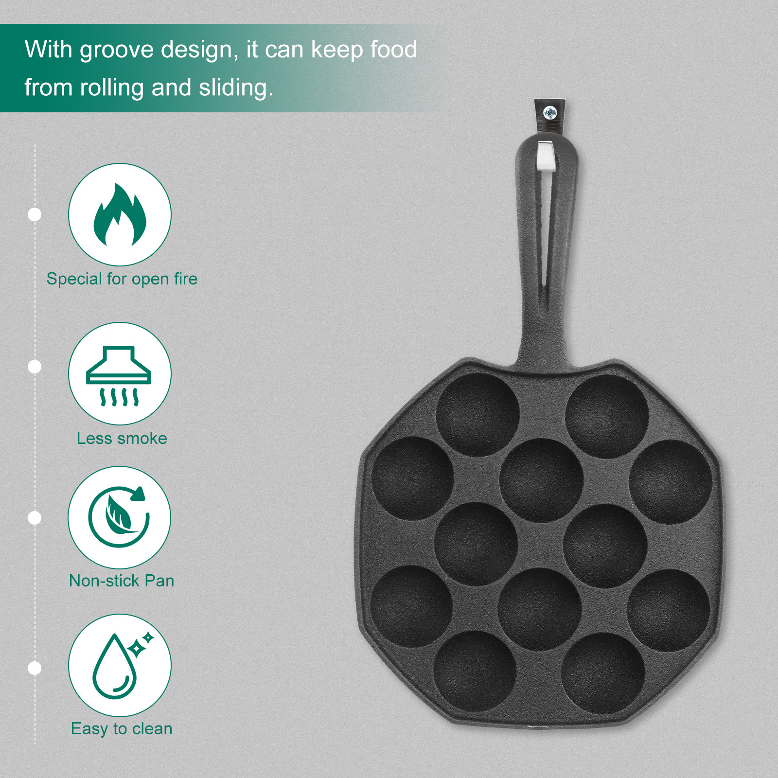 Takoyaki Pan 12 Molds Cast Iro - đánh giá và giá Takoyaki Grill Plate